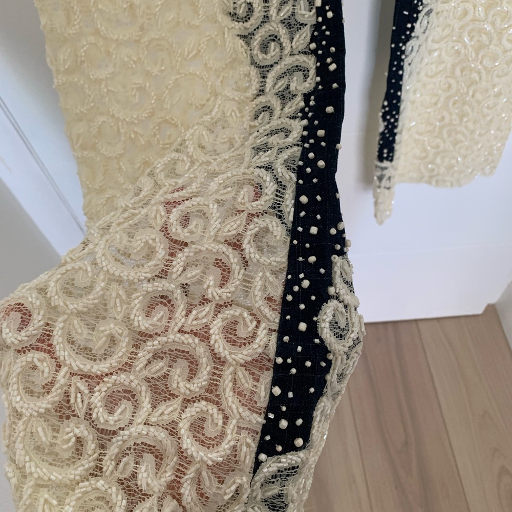 Vintage Jeans Lace Embellished with beads - Picture 9 of 12